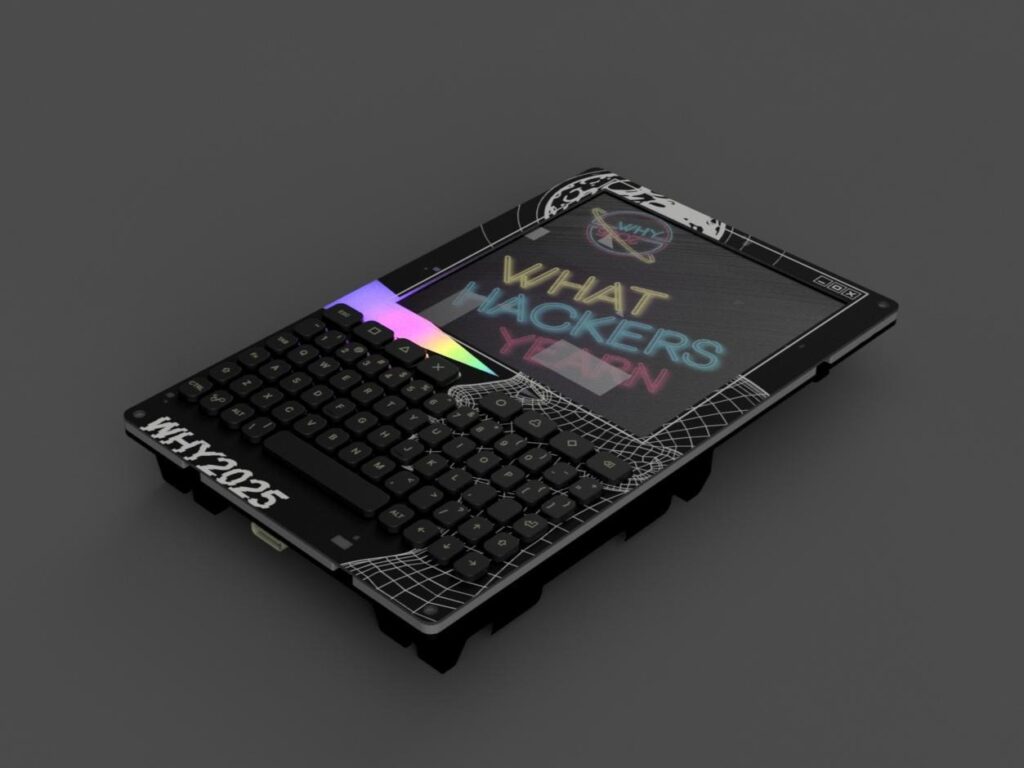 Image 1: 3D model of the WHY2025 badge from the side. Credits: https://why2025.org/post/697